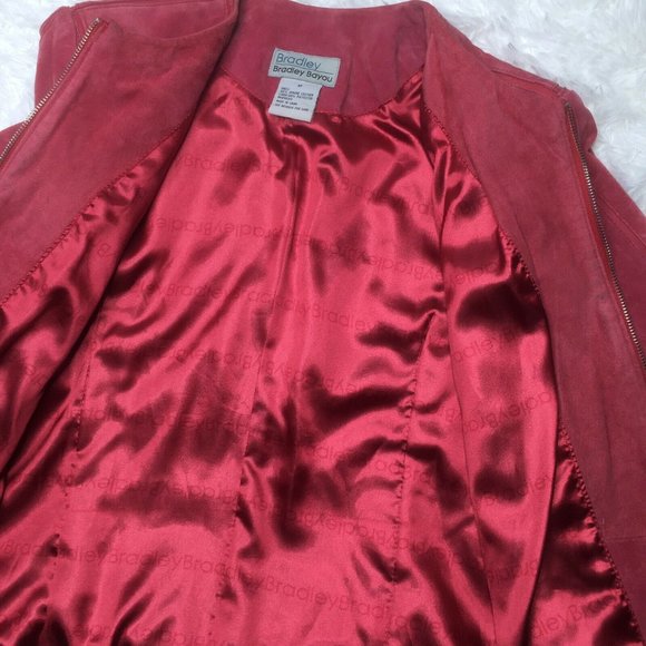 Bradley Bayou Medium Red Full Zip 100% Genuine Lea - Picture 7 of 8